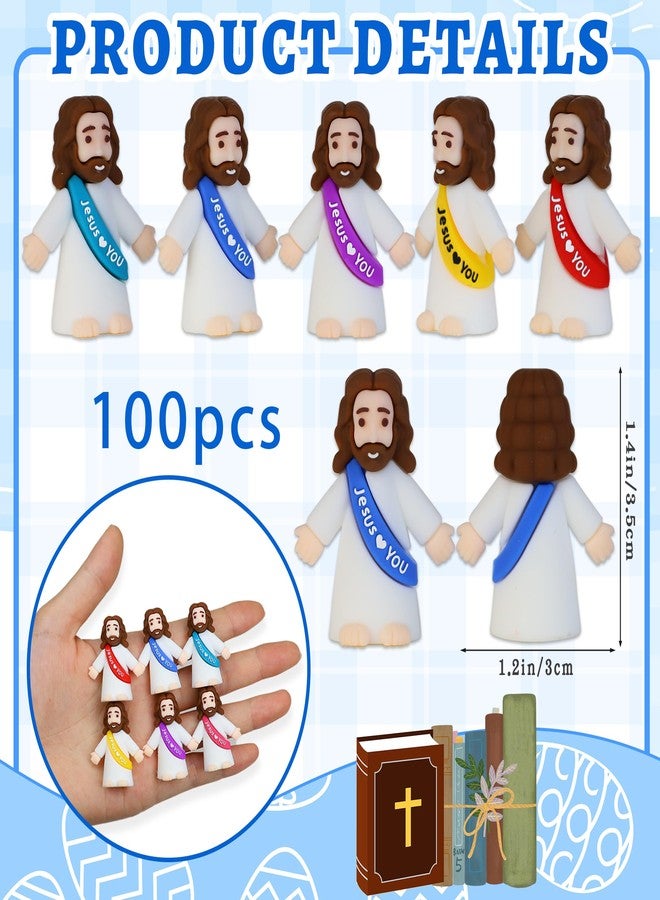 Bamamon 100 Pack Little Jesus Figures, Mini Jesus Figurines in Bulk Easter Jesus Loves You Tiny Christ Toys to Hide and Seek Sunday School Religious Party Favors Baby Jesu Baptism Gift for Easter Egg Stuffers - Image 2